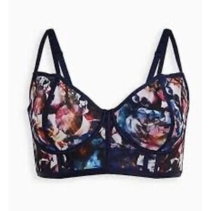 Torrid curves Galaxy floral mesh underwire bra women's size 4X sexy lingerie